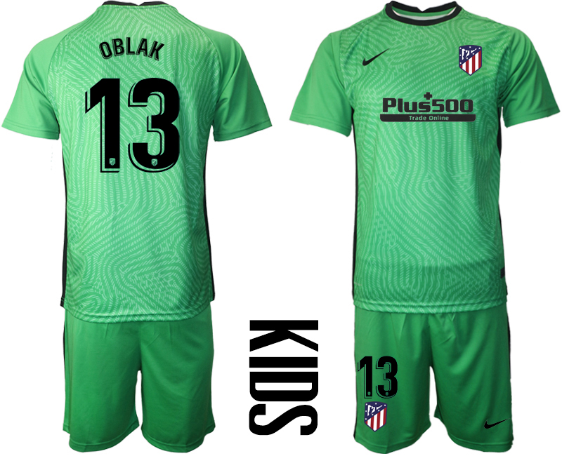 2021 Men Atletico Madrid green goalkeeper 13. soccer jerseys